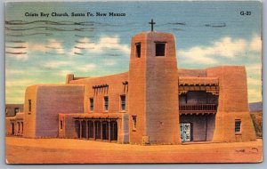Postcard Sante Fe NM c1951 Cristo Rey Church Roman Catholic Parish Church