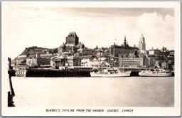 Postcard RPPC c1952 Quebec Skyline from the Harbor Thetford Mines CDS Cancel