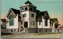 Postcard Minot North Dakota c1910s New Presbyterian Church Ward County