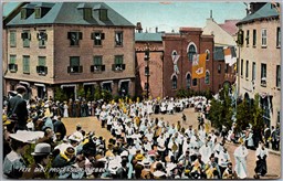 Postcard Quebec c1914 Fete Dieu Procession Corpus Christi Catholic Feast Day