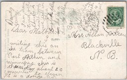 Postcard Split Ring Cancel c1911 Taft British Columbia to Blackville NB #2