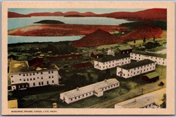 Postcard Marathon Ontario Aerial View of Town C.P.R. Photo Thunder Bay District