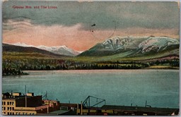 Postcard Vancouver British Columbia c1912 Grouse Mountain and the Lions