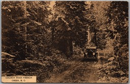 Postcard French Creek BC c1913 Church Road Parksville Split Ring Alberni RPO