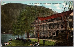 Postcard Harrison Hot Springs British Columbia c1909 St. Alice Hotel On The Lawn