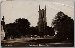 Postcard RPPC Morton England c1906 Church High Street Lincolnshire *as is*
