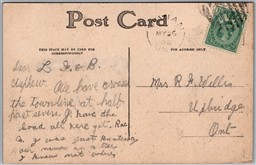 Postcard Split Ring Duplex Cancel c1908 Vivian Ontario York Region