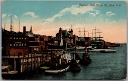 Postcard St. John New Brunswick c1910s Harbour from West Boats
