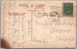 Postcard Split Ring Cancel c1908 Harrow Ontario on Vancouver BC English Bay Surf