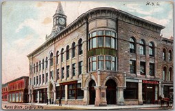 Postcard Calgary Alberta c1908 Burns Block to Chesley Ontario from Morley *as is