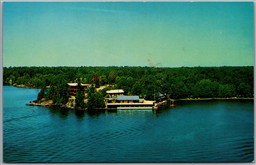 Postcard Gravenhurst Ontario Aerial View Muskoka Sands Inn Marine Cottages Beach