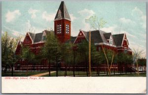 Postcard Fargo North Dakota c1910s High School Cass County Souvenir Post Card Co