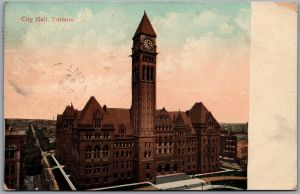 Postcard Toronto Ontario 1908 City Hall to Killbride ONT Split Ring & RPO