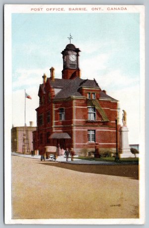 Postcard Barrie Ontario c1920s Post Office Valentine Black