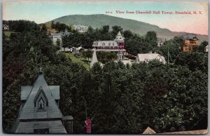 Postcard Stamford New York c1913 View from Churchill Hall Tower Delaware County