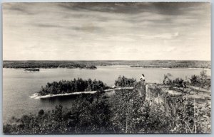 RPPC c1940s Clarendon Station Ontario Wilsons Lodge Crotch Lake Scenic View D