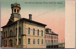 Postcard Brockville Ontario c1910s City Hall and Municipal Offices Leeds 