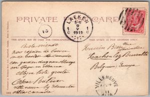 Postcard Split Ring Cancel c1911 Villeneuve Alberta SCARE Edmonton Horse Racing