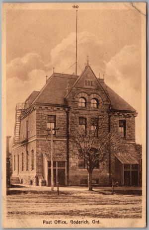 Postcard Goderich Ontario c1910s Post Office Huron County by Jas. F. Thomson