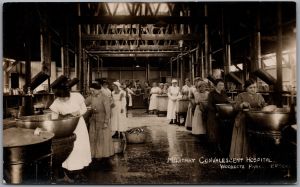 RPPC Epsom Woodcote Park 3rd Division Military Convalescent Hospital Kitchen WWI