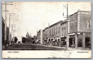 Postcard Palmerston ONT c1908 Main Street Harrisburg and Southampton MC Cancel