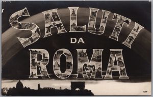 Postcard RPPC Italy Rome Lazio 1900s Saluti da Roma Large Letter Multiview