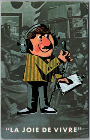 Postcard Quebec 1970 La Joie de Vivre Radio Television Cartoon Pifko C. Belanger