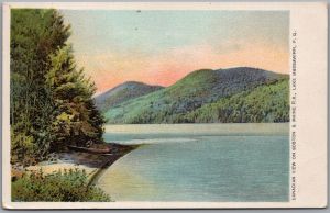 Postcard Lake Massawippi Quebec Boston Maine Railroad Scenic Landscape View