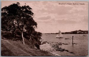 Postcard Sydney New South Wales Bradley's Head Harbour Sailing Valentine