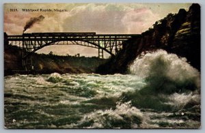 Postcard Niagara Falls Whirlpool Rapids Grand Trunk & Michigan Central Bridge 