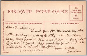 Postcard Brantford Ontario c1910s Dalhousie St. showing Bank of Commerce (back)