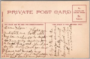 Postcard Brantford Ontario c1910s Bank of Hamilton Street View by Stedman Bros. (back)