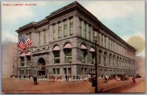 Postcard Chicago Illinois c1910s Public Library by Hammon Publishing No. 541
