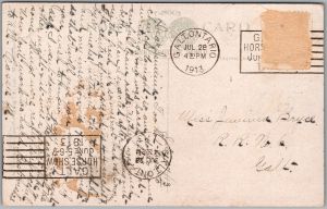Postcard Waterloo Ontario c1913 Mineral Spring Waterloo Park Scenic View (back)