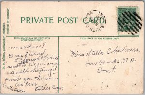 Postcard Huntsville Ontario c1905 Regatta Day Grunwald Resort Mary Lake SPR (back)