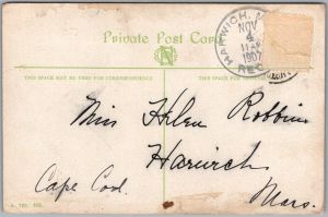 Postcard Galt Ontario c1907 Kiltie Band on Parade onMain Street Waterloo Region (back)