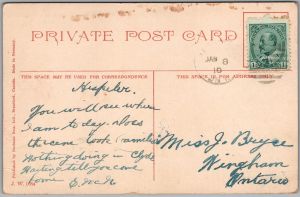 Postcard Hespeler Ontario c1910 Puslinch Lake by Moonlight near Preston Tents  (back)