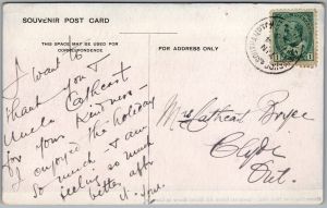 Postcard Galt Ontario c1906 Greatest Open Air Horse Show Canada Carriages Crowd (back)