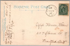 Postcard Petrolia Ontario c1907 The Midway Fall Fair 1906 Lambton County (back)