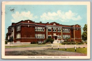 Postcard Collingwood Ontario c1939 Collegiate Institute CDS Slogan Cancel PECO