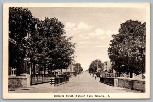 Postcard Fenelon Falls Ontario c1930s Colborne Street Kawartha Lakes PECO