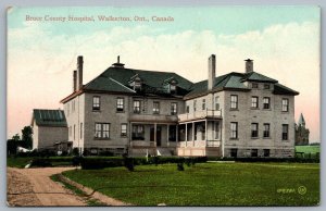 Postcard Walkerton ONT c1911 Bruce County Hospital Harrisburg & Southampton RPO