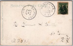 Postcard Spuzzum British Columbia c1907 Cariboo Road Worcester to Delancey NY (back)