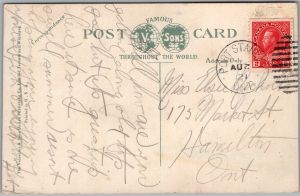 Postcard Port Stanley Ontario c1921 The Casino Beach Scene Elgin County (back)