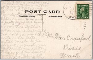 Postcard Garfield Washington c1913 The Farmers Around Pennant Novelty (back)
