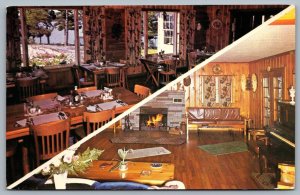 Postcard Monetville Ontario c1953 Shuswap Camp Interior Dual View Cottage