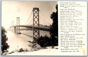 Postcard RPPC c1947 San Francisco California Oakland Bay Bridge with Details