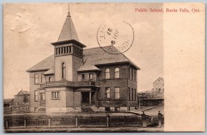 Postcard Burk’s Falls Ontario c1907 Public School PSD by Dr. A. W. Partridge
