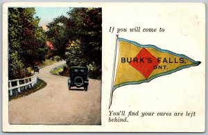 Postcard If You Will Come to Burk's Falls Ontario .. c1920s Pennant PSD