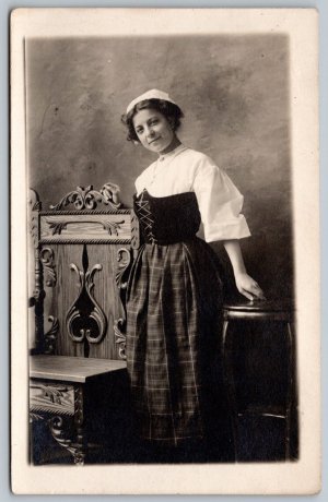 Postcard RPPC c1910s Studio Photo of Pretty Lady Real Photo